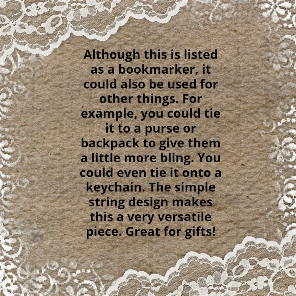 New Bookmark Bookmarker Handmade Beaded Book Thong Marker Gift Idea Reading 8205